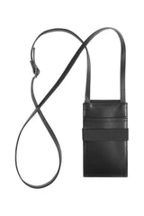 phone bag in black leather with strap