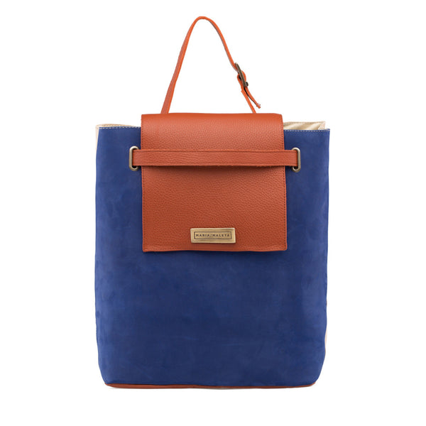 bucket bag snorkel blue orange leather