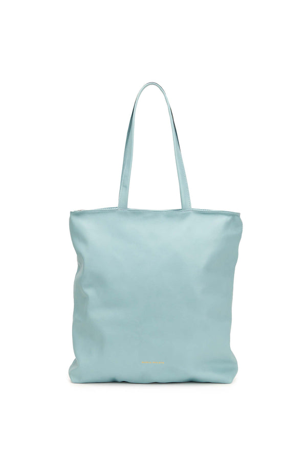 Tote bag in light blue leather