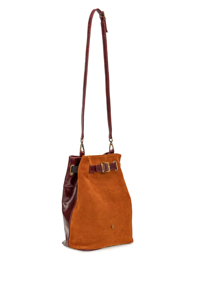 Small Shoulder bag in brown and bordeaux