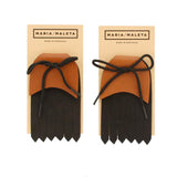 Fringe Shoe Accessory for shoes brown and black leather
