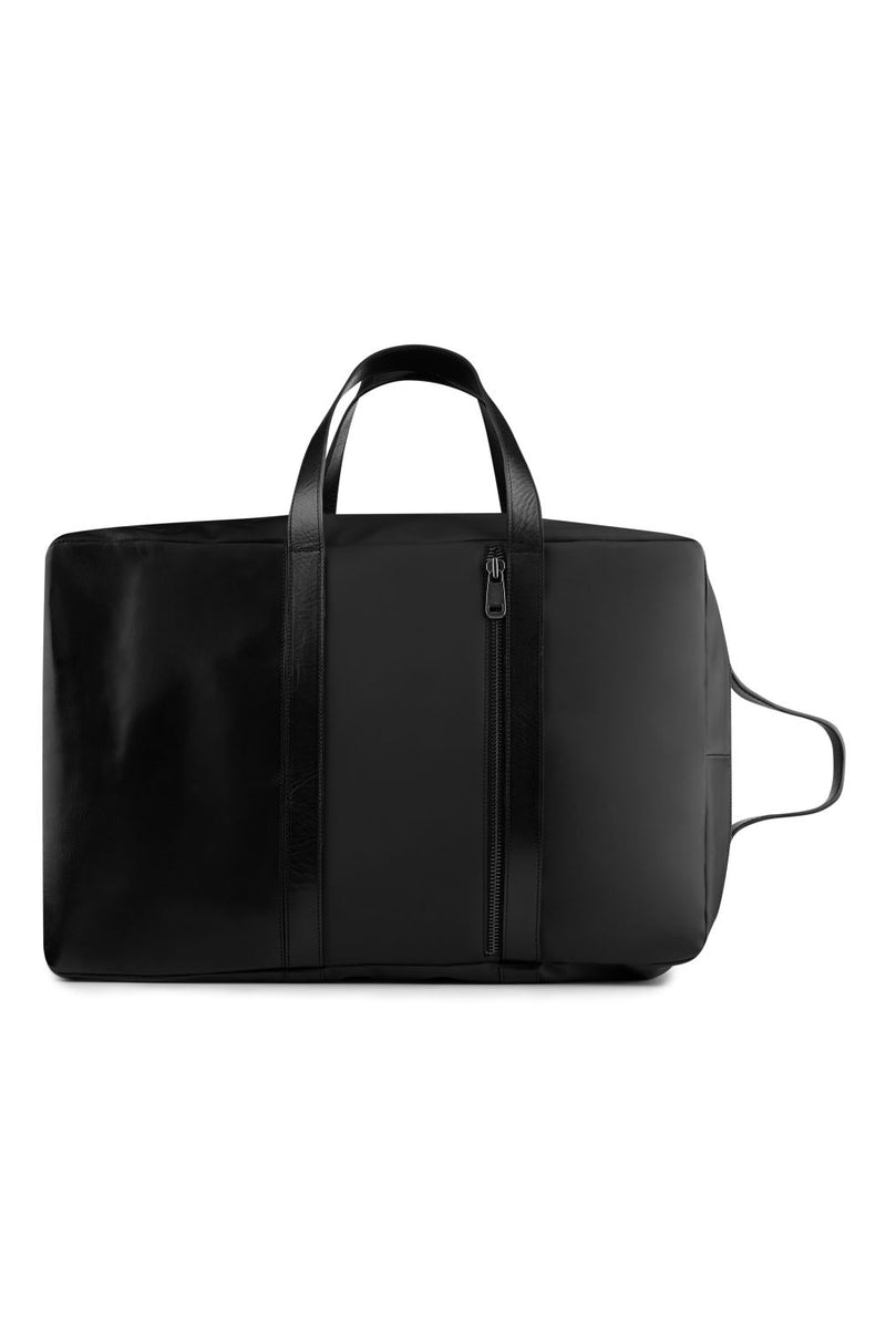 Large weekend bag in black leather