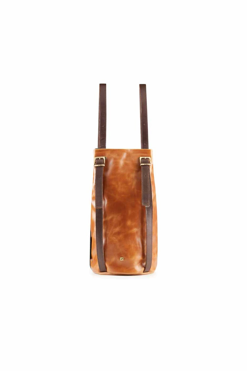 drawstring-brown leather-backpack-for-women